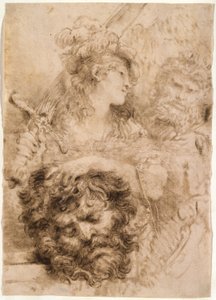 David met het hoofd van Goliath door Giovanni Benedetto Castiglione