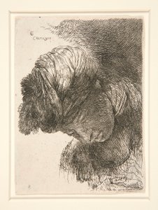 Figuur met gebogen hoofd, uit de serie Kleine studies van hoofden