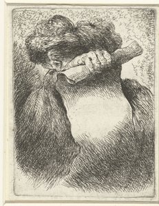 Hoofd van een man met een banderol door Giovanni Benedetto Castiglione