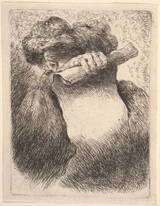 Man met een rol door Giovanni Benedetto Castiglione