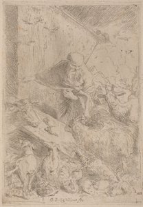 Noach en de Dieren die de Ark Binnenkomen door Giovanni Benedetto Castiglione