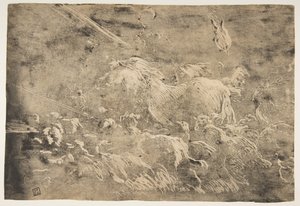 Noach en de dieren die de ark binnengaan door Giovanni Benedetto Castiglione