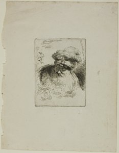 Oude man met tulband door Giovanni Benedetto Castiglione
