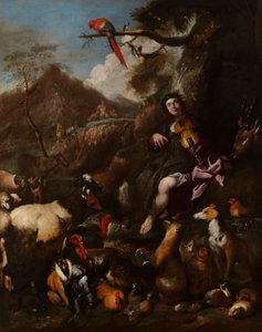 Orpheus zingt voor de dieren door Giovanni Benedetto Castiglione