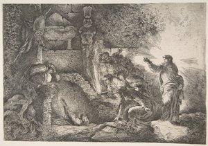 Opwekking van Lazarus door Giovanni Benedetto Castiglione