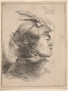 Klein Oriëntaals Hoofd door Giovanni Benedetto Castiglione