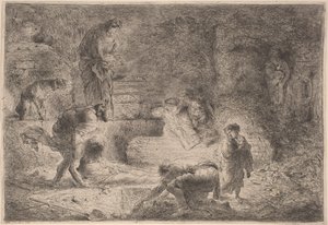 Tobit die de Doden Begraaft door Giovanni Benedetto Castiglione