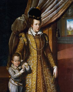 Portret van Joanna van Oostenrijk, Groothertogin van Toscane, door Giovanni Bizzelli