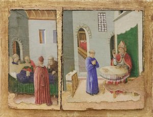 Verhaal van Sint Savino, vergiftiging van de heilige en dood van Vindemio door Giovanni Boccati or Boccatto