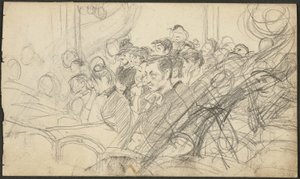 Publiek in een Parijse theater I door Giovanni Boldini