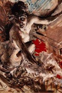 Madame de Joss (detail) door Giovanni Boldini