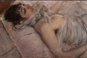 De Gravin van Rasty Liggend (detail) door Giovanni Boldini