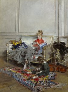 Jonge Vrouw aan het Haken door Giovanni Boldini