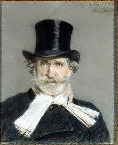 Portret van Giuseppe Verdi in 1886. Tekening door Giuseppe Boldini (1842-1931). Rome. Galleria D
