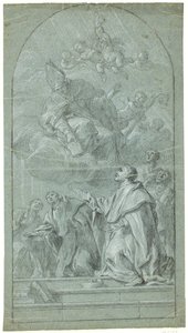 Augustijner monniken ontvangen de regel van hun orde van Sint Augustinus