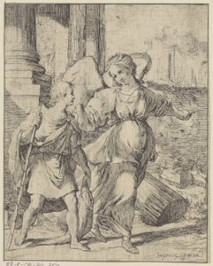 Tobias en de engel door Giovanni Citosibio Guidi