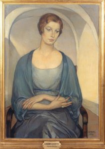 Peinzende vrouw door Giovanni Costetti