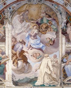 Italië, Lombardije, Pavia, Pavia Charterhouse (Certosa), Verhalen van Jezus en Maria, fresco detail
