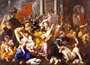 De Kindermoord, door Johann Christoph Storer (1611-1671), olieverf op doek, 300x420 cm, Kerk van St. Eustorgio, Milaan, Italië door Giovanni Cristoforo Storer
