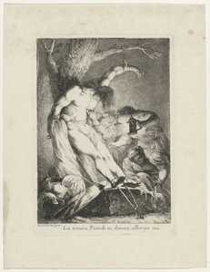 Heilige Sebastiaan verzorgd door de heilige Irene door Giovanni David