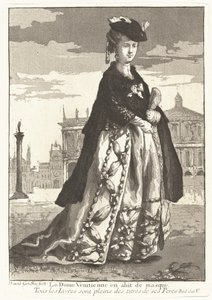 Venetiaanse vrouw in carnavalskleding door Giovanni David