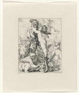 Putti brengen offer aan de god Terminus
