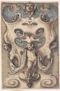 Cartouche met een putto