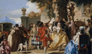 Een Dans op het Platteland, ca. 1755 door Giovanni Domenico Tiepolo