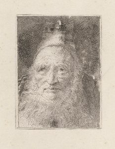 Bejaarde Man met Baard en Hoed, uit de Raccolta di Teste (Collectie van Hoofden) door Giovanni Domenico Tiepolo