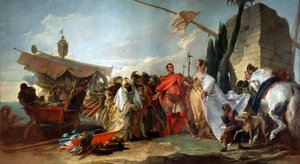 Caesar ontmoet Cleopatra, 1747 door Giovanni Domenico Tiepolo