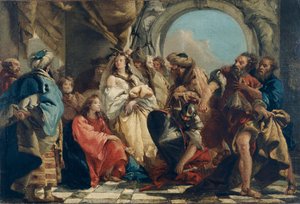 Christus en de overspelige vrouw door Giovanni Domenico Tiepolo