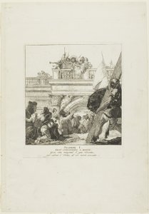 Christus is ter dood veroordeeld, plaat één uit Kruiswegstaties door Giovanni Domenico Tiepolo