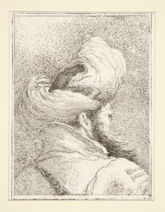 Hoofd van een Turk, uit de serie Raccolta di Teste, Libro Secondo (Verzameling van hoofden, tweede boek) door Giovanni Domenico Tiepolo
