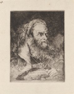 Hoofd van een oosterling, een boek in de hand, uit de Raccolta di Teste (Collectie van hoofden) door Giovanni Domenico Tiepolo
