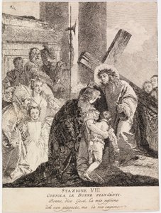 Jezus troost de wenende vrouwen van Jeruzalem door Giovanni Domenico Tiepolo