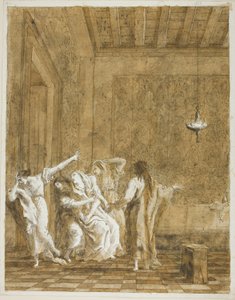 Jezus in het Huis van Jairus door Giovanni Domenico Tiepolo