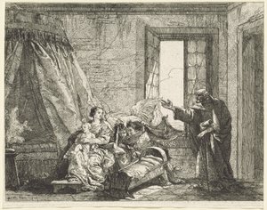 Jozef vertelt Maria Gods bevel om te vluchten door Giovanni Domenico Tiepolo