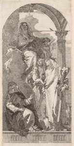 Madonna met heiligen Agnes, Catherine en Rosa door Giovanni Domenico Tiepolo