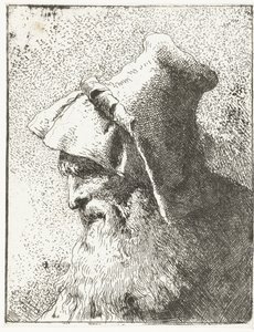 Man met baard en hoed door Giovanni Domenico Tiepolo