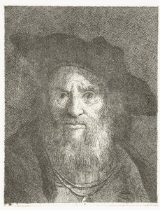 Man met baret door Giovanni Domenico Tiepolo