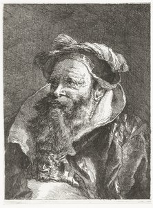 Man met saterkop op gesp door Giovanni Domenico Tiepolo