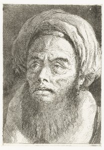 Man met tulband door Giovanni Domenico Tiepolo