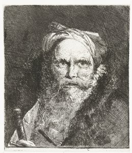 Man met zwaard door Giovanni Domenico Tiepolo