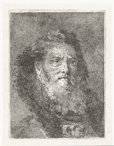 Man zonder hoofddeksel door Giovanni Domenico Tiepolo