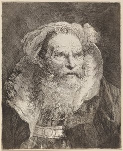 Oude man mediterend door Giovanni Domenico Tiepolo