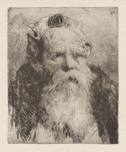 Oude man met baard, uit de Raccolta di Teste (Verzameling van hoofden) door Giovanni Domenico Tiepolo