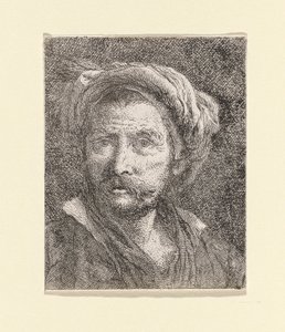 Oude man met tulband, uit de Raccolta di Teste (Collectie van Hoofden) door Giovanni Domenico Tiepolo