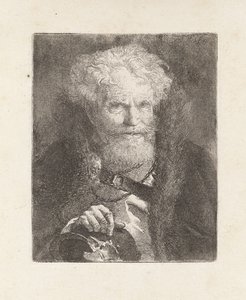Oude man met een helm, uit de Raccolta di Teste (Verzameling van hoofden) door Giovanni Domenico Tiepolo