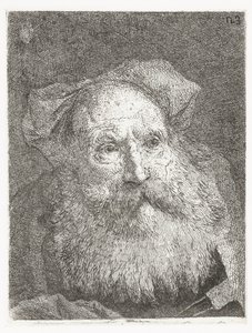 Oude man met baard door Giovanni Domenico Tiepolo
