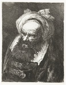 Oude man met tulband door Giovanni Domenico Tiepolo